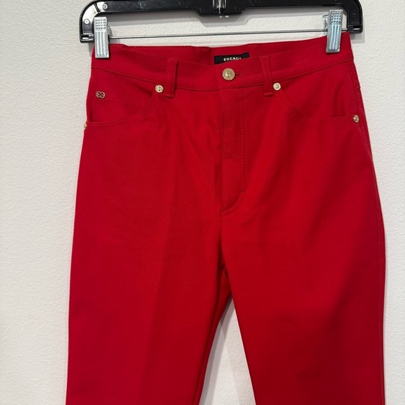 Escada Red Straight Leg Jeans 34/XS - Picture 2 of 8